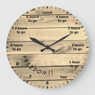 9 bis 5 Arbeitsstunden Countdown bis Freedom Wood  Große Wanduhr