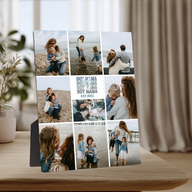9 Boy Mama Custom Photo Collage Fotoplatte (Von Creator hochgeladen)