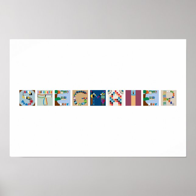 9-Buchstaben Name Board Game Alphabet Poster (Vorne)