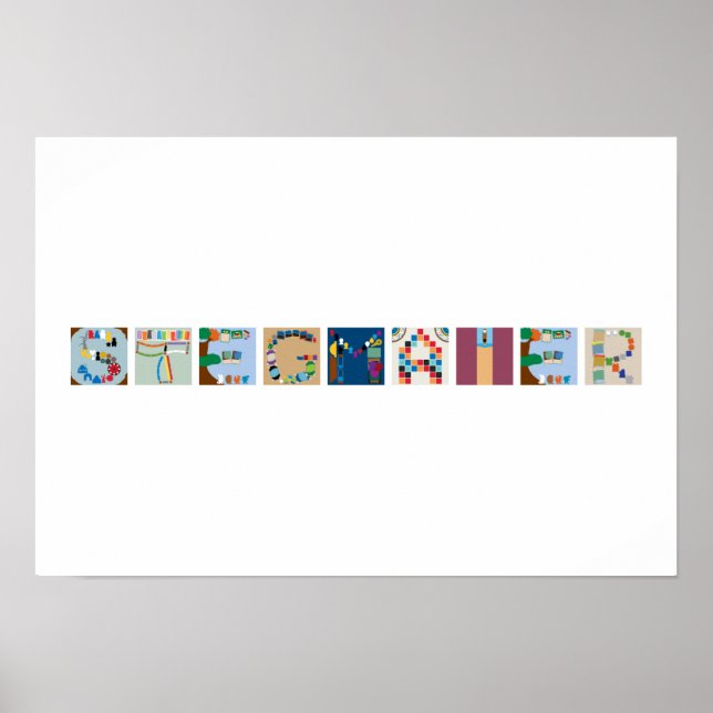 9-Buchstaben Name Board Game Alphabet Poster (Vorne)