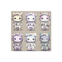 9 Chibi-Astronauten-Kätzchen Weltraum-Crew