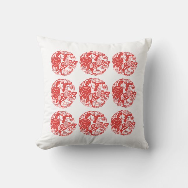 9 Coq pour la longévité Année 2017 coussin (Recto)