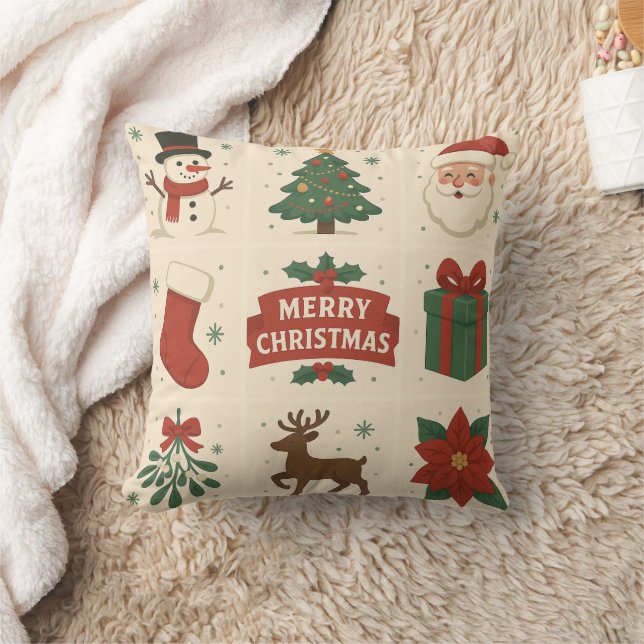 9 Cute Merry Christmas Images Kissen (Decke)