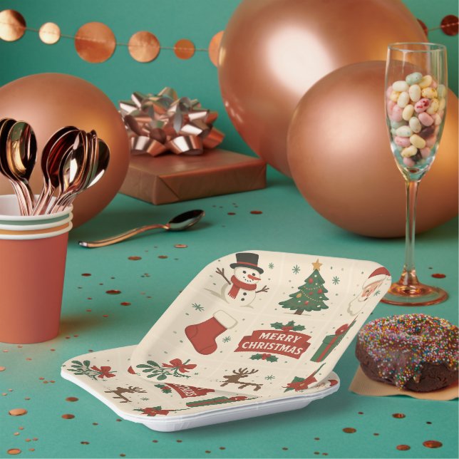 9 Cute Merry Christmas Images Pappteller (Multi)