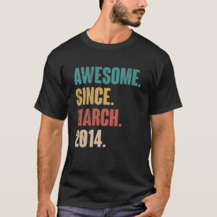 9. Dekoration März 9 Jahre alt Vintag T-Shirt