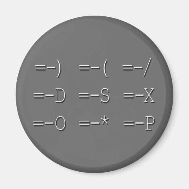 9 Equals Sign Emoticon Collection Magnet (Vorne)
