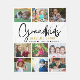 9 Foto Collage Grandkids machen lebensgroßes Zitat Fleecedecke