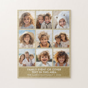 9-Foto-Collage Minimalist mit farbigem Textfeld