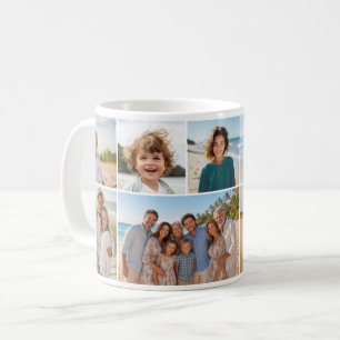 9-Foto-Collage - Modernes, minimales weißes Raster Kaffeetasse