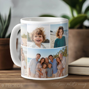 9-Foto-Collage - Modernes, minimales weißes Raster Kaffeetasse