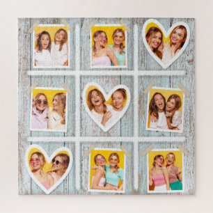 9 Foto-Collage Rustikale Holzherzen Beste Freundin