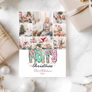 9 Foto farbenfrohe Retro Frohe Weihnachten