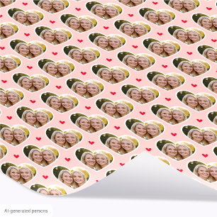 9 Foto Süße Liebe Herz Elegant Aprikosenrosa Geschenkpapier