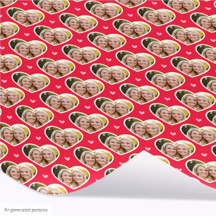 9 Foto Süße Liebe Herz Elegantes Rot Pink Muster Geschenkpapier