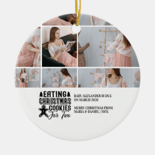 9 Foto-Weihnachtskekse für 2 Schwangerschaft Keramik Ornament