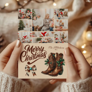 9 Foto Western-Schleife und Stiefel Weihnachten