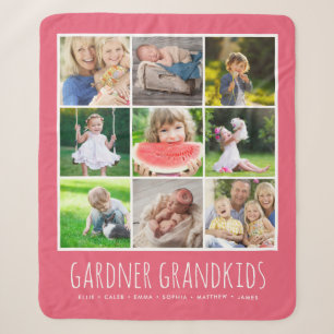 9 FotoCollage mit benutzerdefinierten Grandkids-Na Sherpadecke