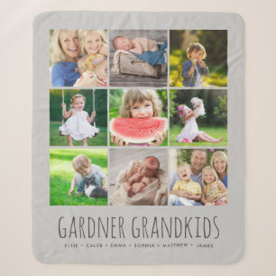 9 FotoCollage mit benutzerdefinierten Grandkids-Na Sherpadecke