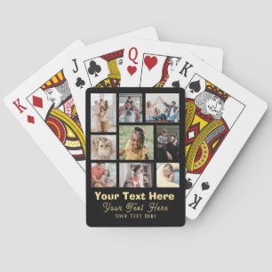 9 FotoCollage mit Skripttext schwarz und weiß Spielkarten