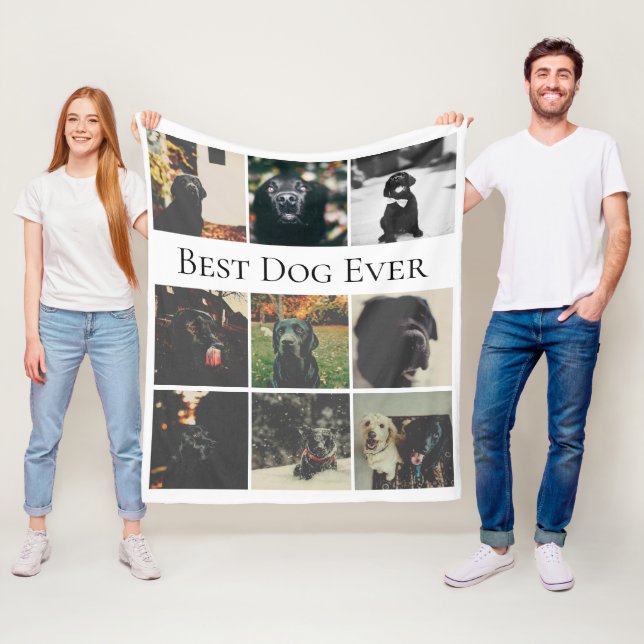 9 FotoCollage Personalisiert Bester Hund je Fleecedecke (Beispiel)