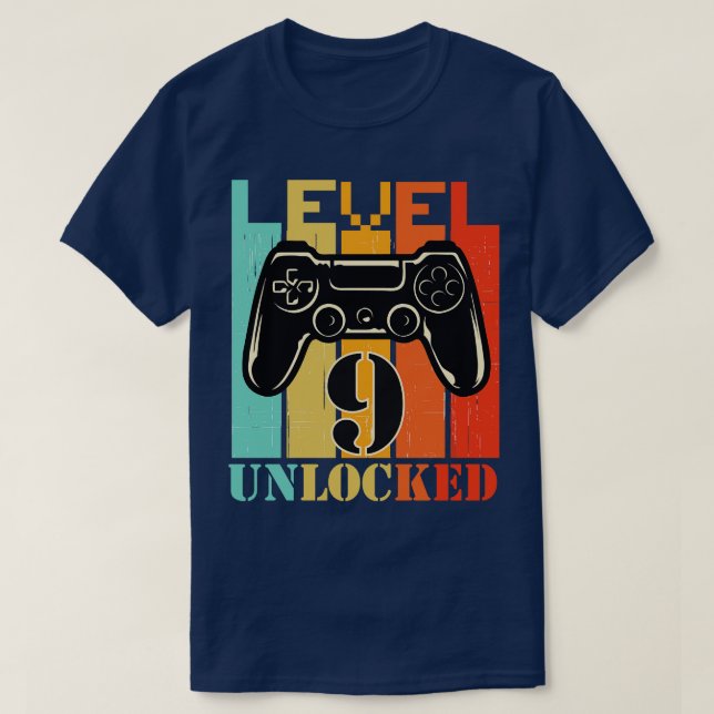 9. Gaming-Gamer-Level zum 9. T-Shirt (Design vorne)