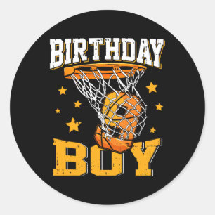 9. Geburtstag Basketball Boy 9 Jahre alter Basketb Runder Aufkleber