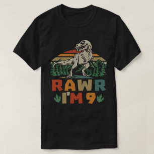 9. Geburtstag Dinosaurier T Rex Rawr Ich bin 9 für T-Shirt