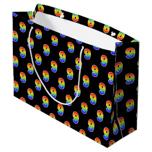 9. Geburtstag: Fun Rainbow Event Number 9 Muster Große Geschenktüte