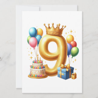 9. Geburtstag Golden Einladung