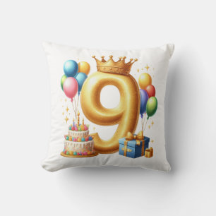 9. Geburtstag Golden Kissen