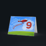 9. Geburtstag, Grandson, Red Airplane Karte<br><div class="desc">Zoomen Sie zum Geburtstag für Ihren Enkel an seinem 9. Geburtstag ein! Er wird diese besondere Karte,  die Enkel auf der Vorderseite sagt,  Liebe geben.</div>