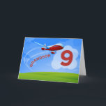 9. Geburtstag, Grandson, Red Airplane Karte<br><div class="desc">Zoomen Sie zum Geburtstag für Ihren Enkel an seinem 9. Geburtstag ein! Er wird diese besondere Karte,  die Enkel auf der Vorderseite sagt,  Liebe geben.</div>