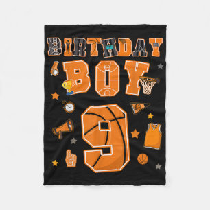 9. Geburtstag Junge 9 Jahre Basketball Party 9 Jah Fleecedecke