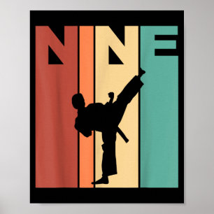 9. Geburtstag Karate Taekwondo Thema 9 Jahre alt Poster