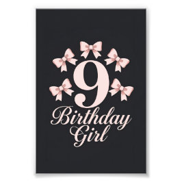 9. Geburtstag Mädchen Fotodruck