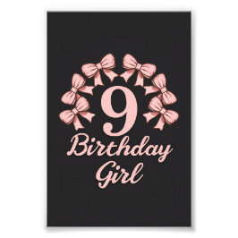 9. Geburtstag Mädchen Fotodruck