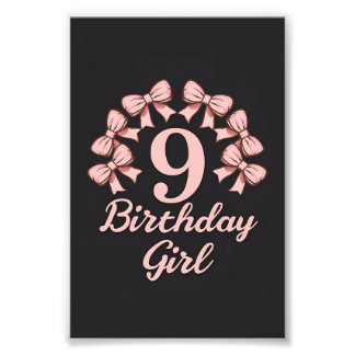 9. Geburtstag Mädchen Fotodruck