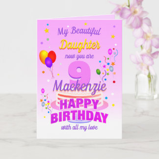 9. Geburtstag PINK Karte