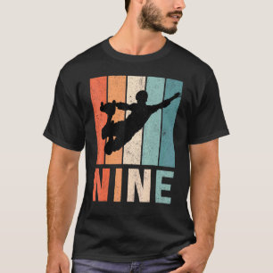 9. Geburtstag Retro-Rollschuhfahren Junge Mädchen  T-Shirt