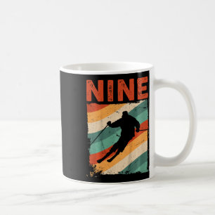 9. Geburtstag Retro Skifahren 9 Jahre alte Jungen Kaffeetasse