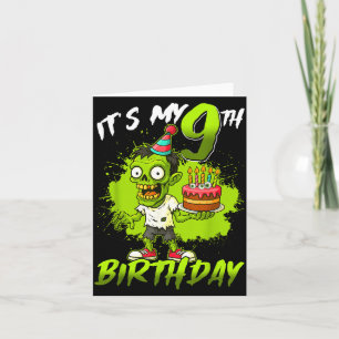 9. Geburtstag Zombie 9 Jahre alt Frohes Halloween Karte