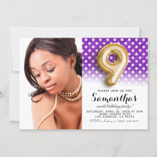 9. Geburtstags-Punkt-Portrait Einladung