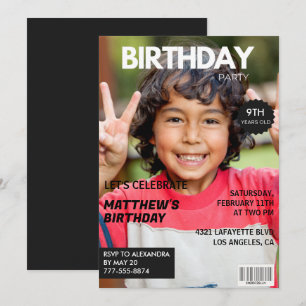9. Geburtstagseinladungen für ihn Magazin-Cover Einladung