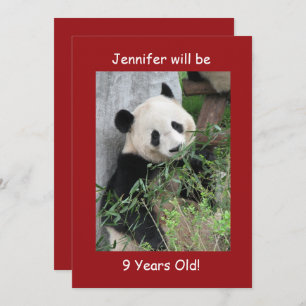 9. Geburtstagsparty, Name, Riesen Pandas Red Einladung