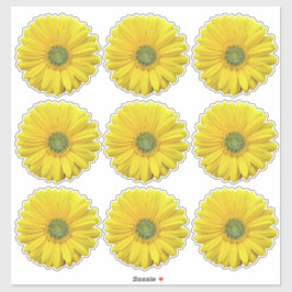 9 Gelbe Gerber Daisy Blume Kiss-Cut Stickers Aufkleber