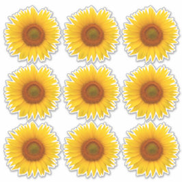 9 Gelbe Orangenblume Blume Kiss-Cut Stickers Aufkleber