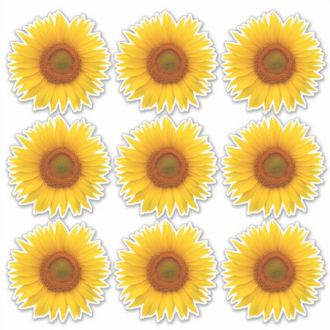 9 Gelbe Orangenblume Blume Kiss-Cut Stickers Aufkleber (Vorderseite)