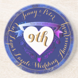 9. Hochzeit Jubiläum Lapis Lazuli Color Getränkeuntersetzer