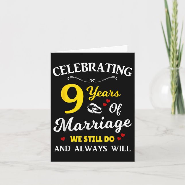9. Hochzeitstag Karte (Vorderseite)