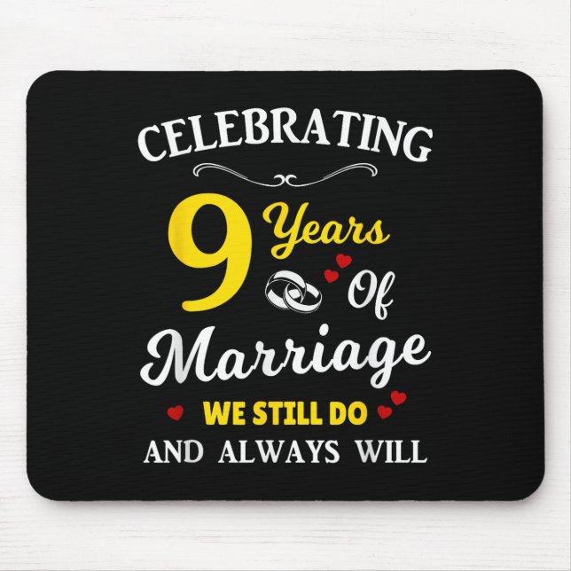 9. Hochzeitstag Mousepad (Vorne)